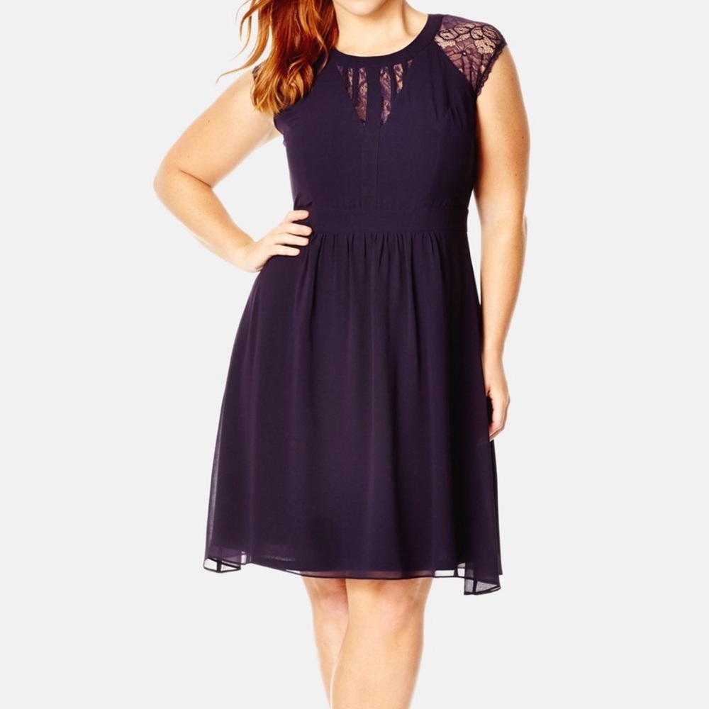 City Chic Plus Dark Romance lace dress